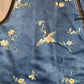 Late Qing Dynasty Silk Satin Vest with Crane and Floral Embroidery