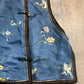 Late Qing Dynasty Silk Satin Vest with Crane and Floral Embroidery