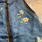 Late Qing Dynasty Silk Satin Vest with Crane and Floral Embroidery