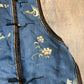 Late Qing Dynasty Silk Satin Vest with Crane and Floral Embroidery