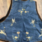 Late Qing Dynasty Silk Satin Vest with Crane and Floral Embroidery