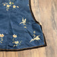 Late Qing Dynasty Silk Satin Vest with Crane and Floral Embroidery