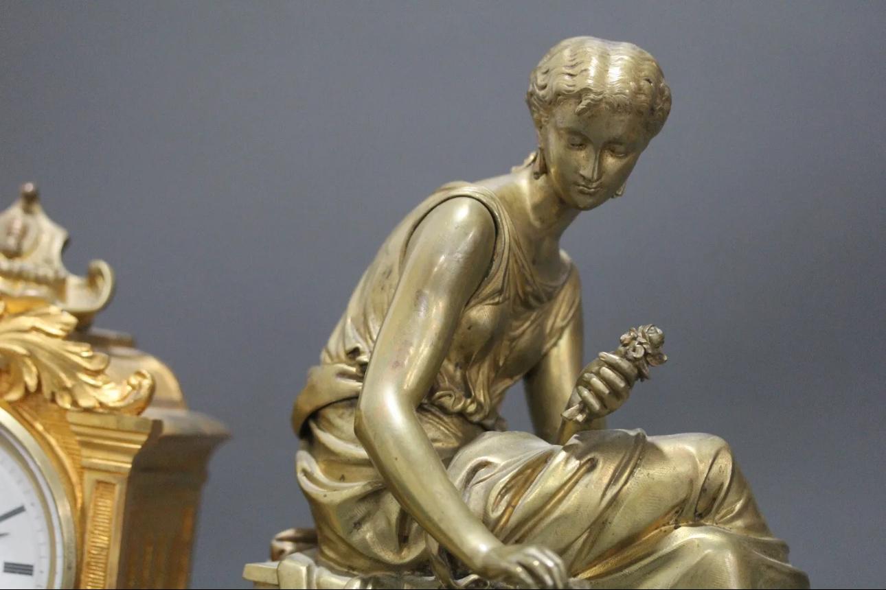 Exceptional Antique French Bronze Clock 1860-1890s