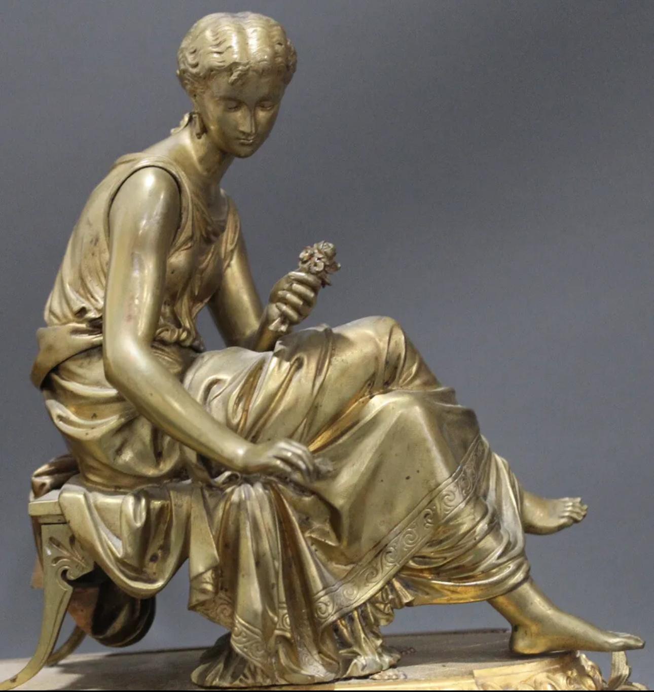 Exceptional Antique French Bronze Clock 1860-1890s