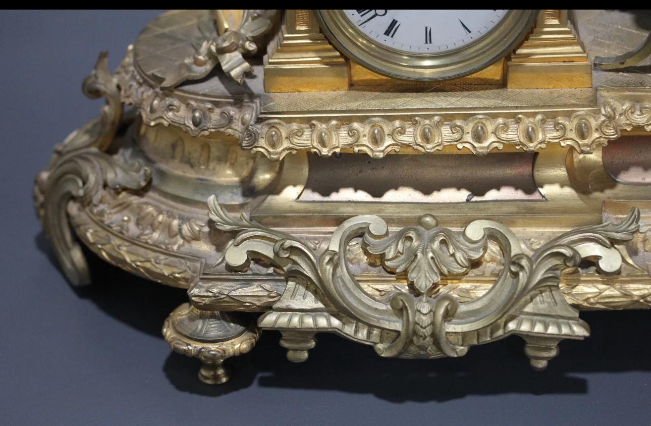 Exceptional Antique French Bronze Clock 1860-1890s