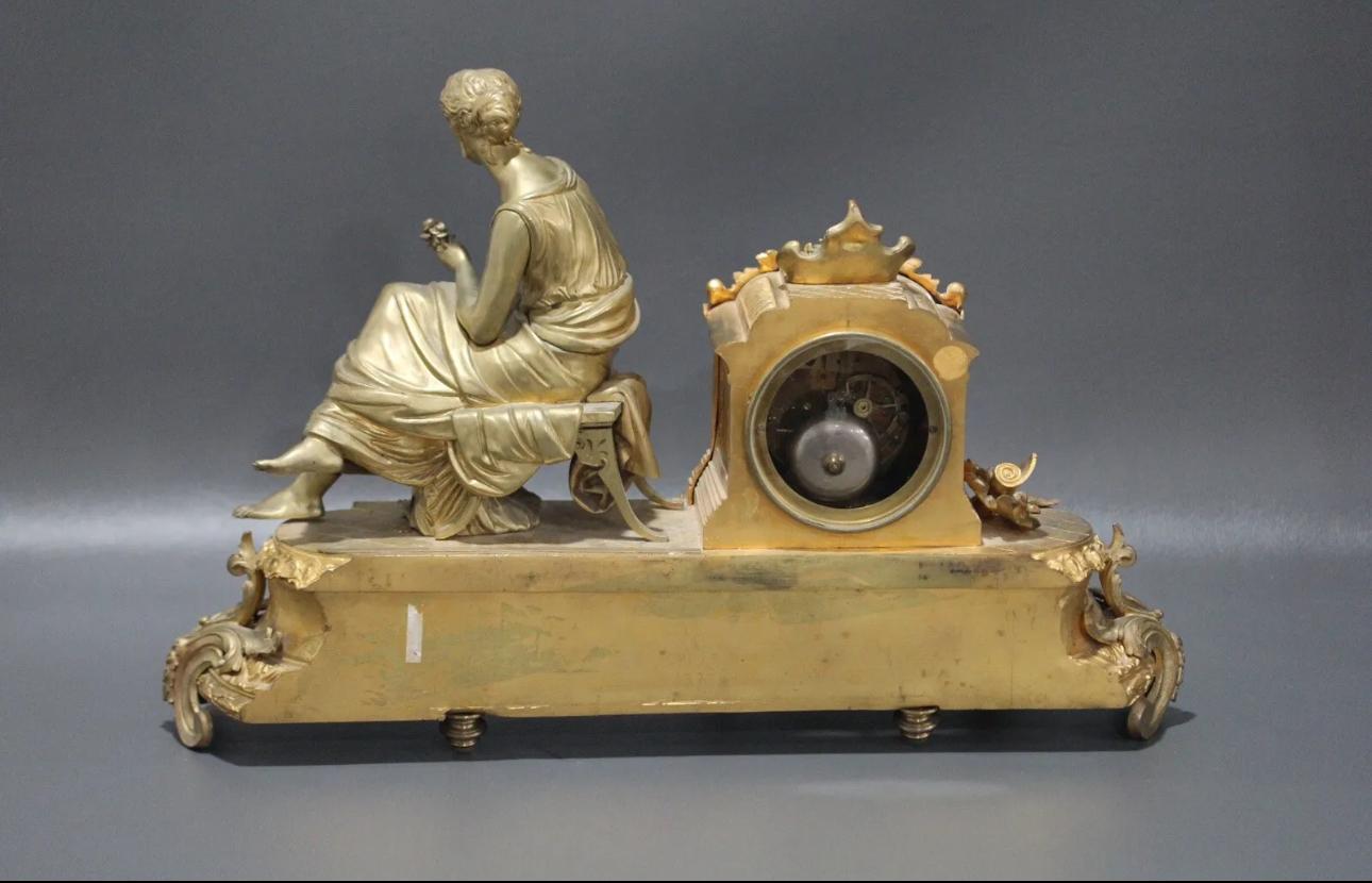 Exceptional Antique French Bronze Clock 1860-1890s