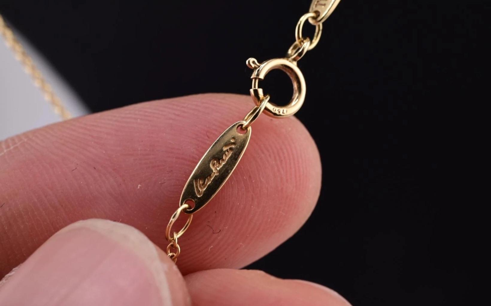 Fantastic Elsa Peretti Tiffany & Co. Yellow Gold Cursive L Pendant