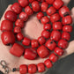Red Coral Beaded Necklace Bamboo Coral Dyed 269.13 Grams