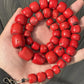 Red Coral Beaded Necklace Bamboo Coral Dyed 269.13 Grams