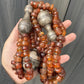 Massive Antique Chinese Tibetan Amber And Silver Necklace 290.44 Grams