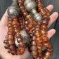 Massive Antique Chinese Tibetan Amber And Silver Necklace 290.44 Grams