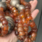 Massive Antique Chinese Tibetan Amber And Silver Necklace 290.44 Grams