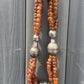 Massive Antique Chinese Tibetan Amber And Silver Necklace 290.44 Grams