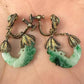 Vintage Carved Jade & Silver Filigree Screw-Back Earrings – 8.66g