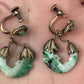 Vintage Carved Jade & Silver Filigree Screw-Back Earrings – 8.66g