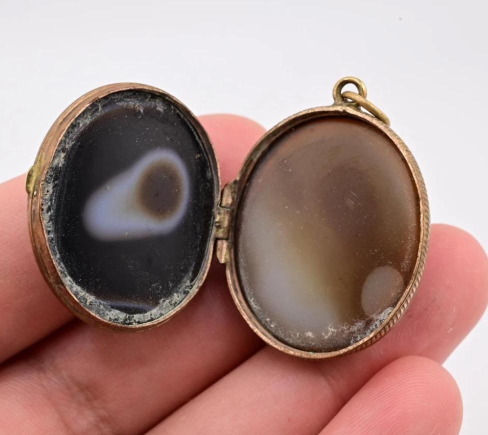 Gorgeous Victorian Period Agate Bullseye Locket