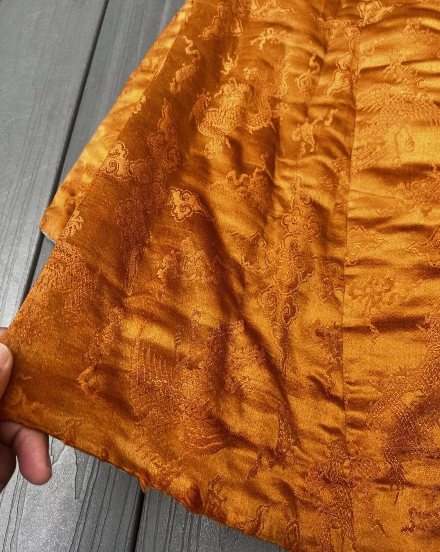 Fantastic Antique Chinese Silk Brocade Vest Dragons & Phoenixes Qing Period
