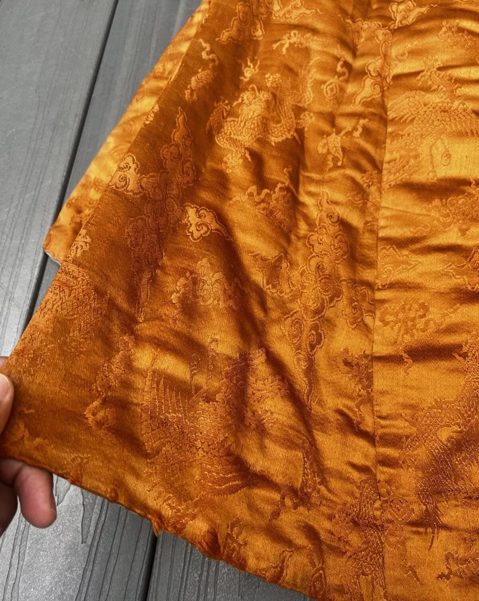 Fantastic Antique Chinese Silk Brocade Vest Dragons & Phoenixes Qing Period