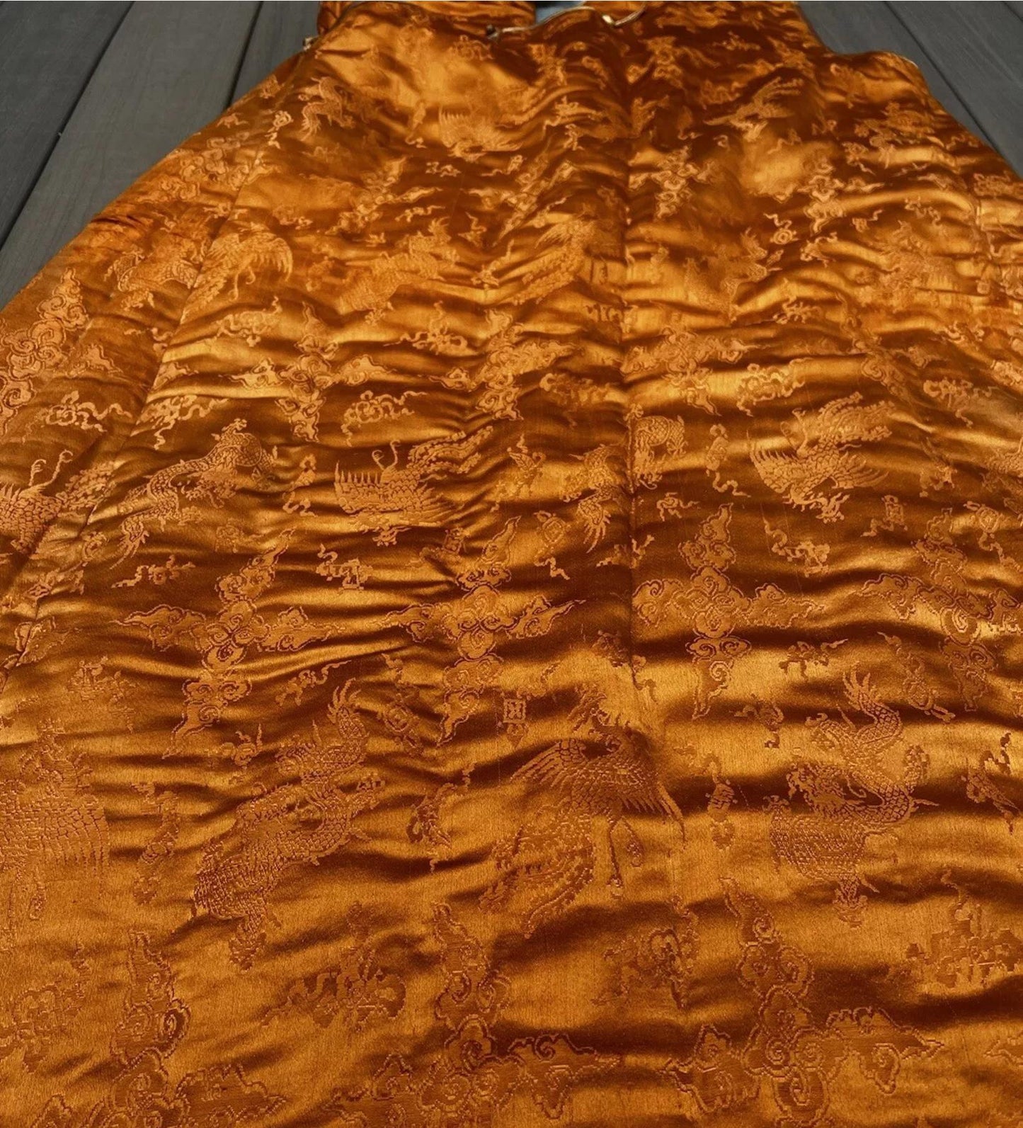 Fantastic Antique Chinese Silk Brocade Vest Dragons & Phoenixes Qing Period