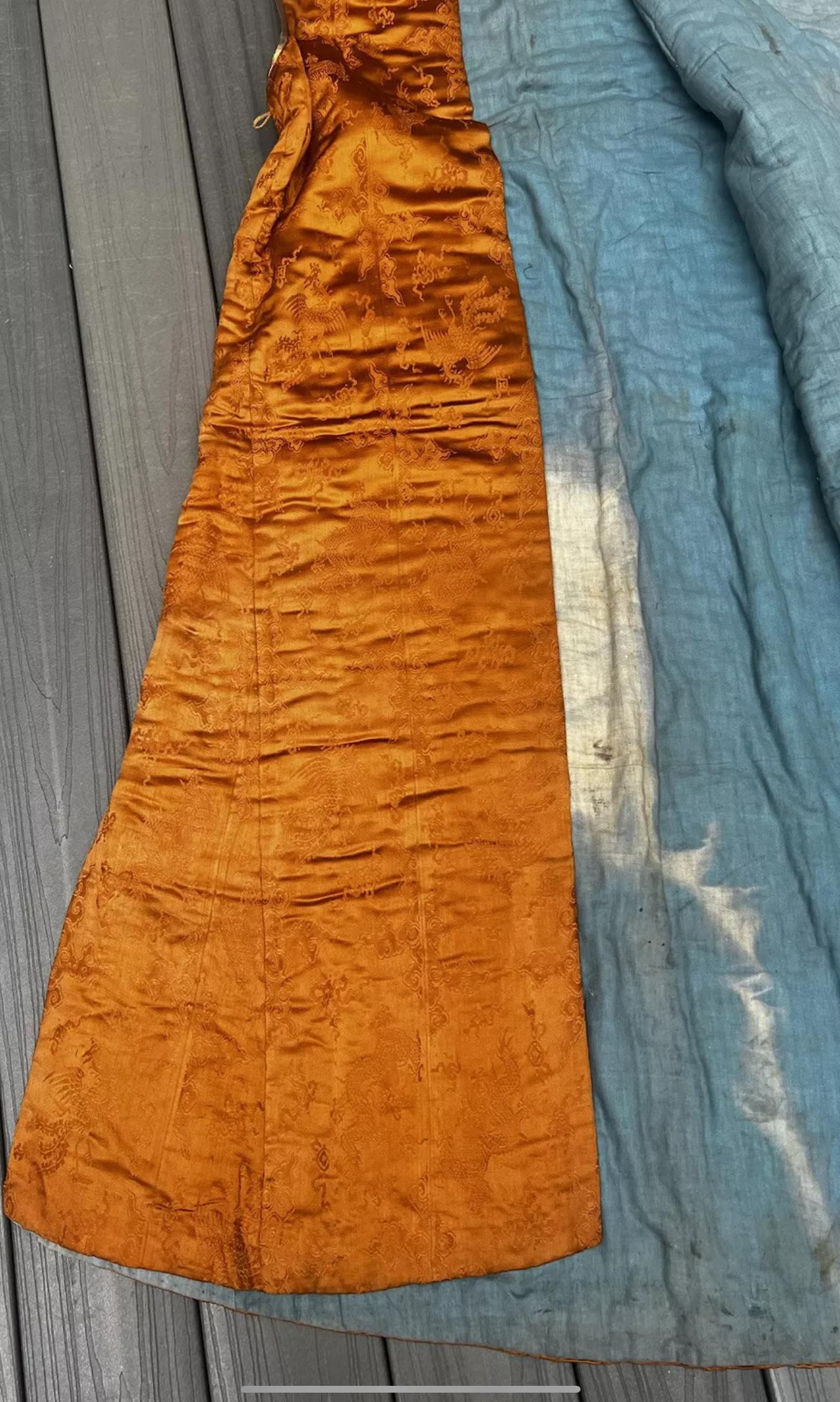 Fantastic Antique Chinese Silk Brocade Vest Dragons & Phoenixes Qing Period