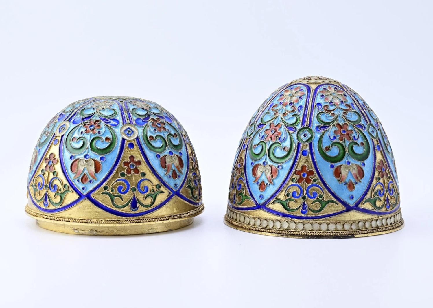 Fantastic Antique Russian Enamel Silver Egg Fine Enamel Details