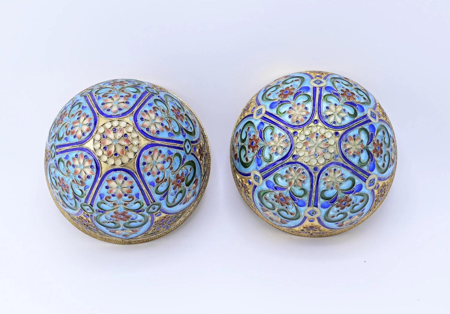Fantastic Antique Russian Enamel Silver Egg Fine Enamel Details