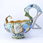 Massive Russian Enamel Silver Kovsh Vessel Fine Enamel Workmanship