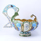 Massive Russian Enamel Silver Kovsh Vessel Fine Enamel Workmanship