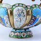 Massive Russian Enamel Silver Kovsh Vessel Fine Enamel Workmanship