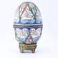 Lovely Antique Russian Enamel Silver Egg With Fine Workmanship