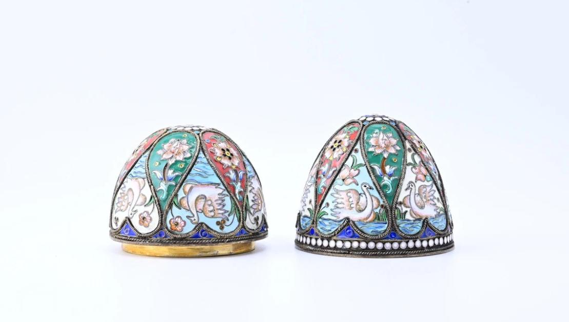 Extremely Gorgeous Russian Enamel Egg With Fabulous Swans