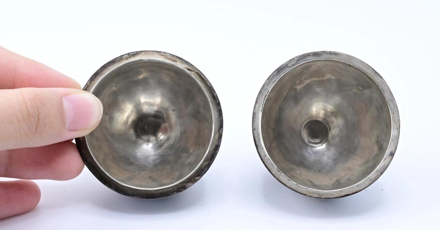 Marvelous Russian Enamel Silver Eggs With Swans