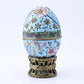Fabulous Floral Russian Enamel Silver Egg Fantastic Details
