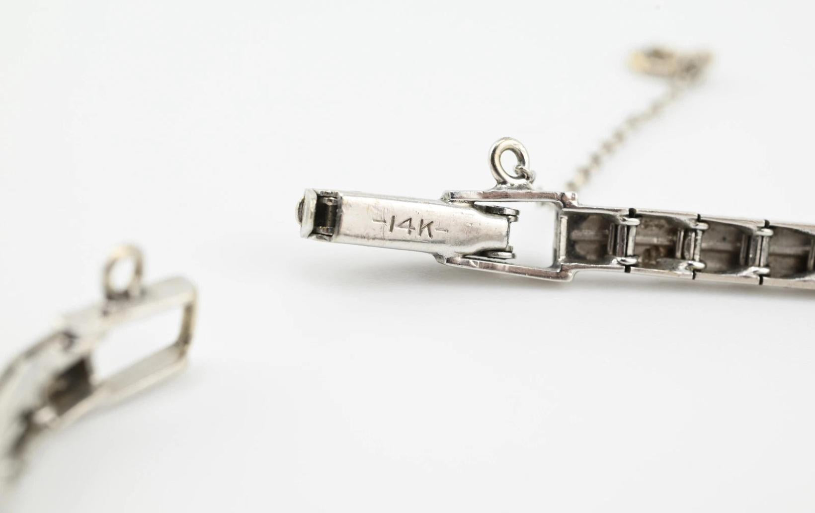 Exquisite Art Deco 14K White Gold & Diamond Ladies Cocktail Watch