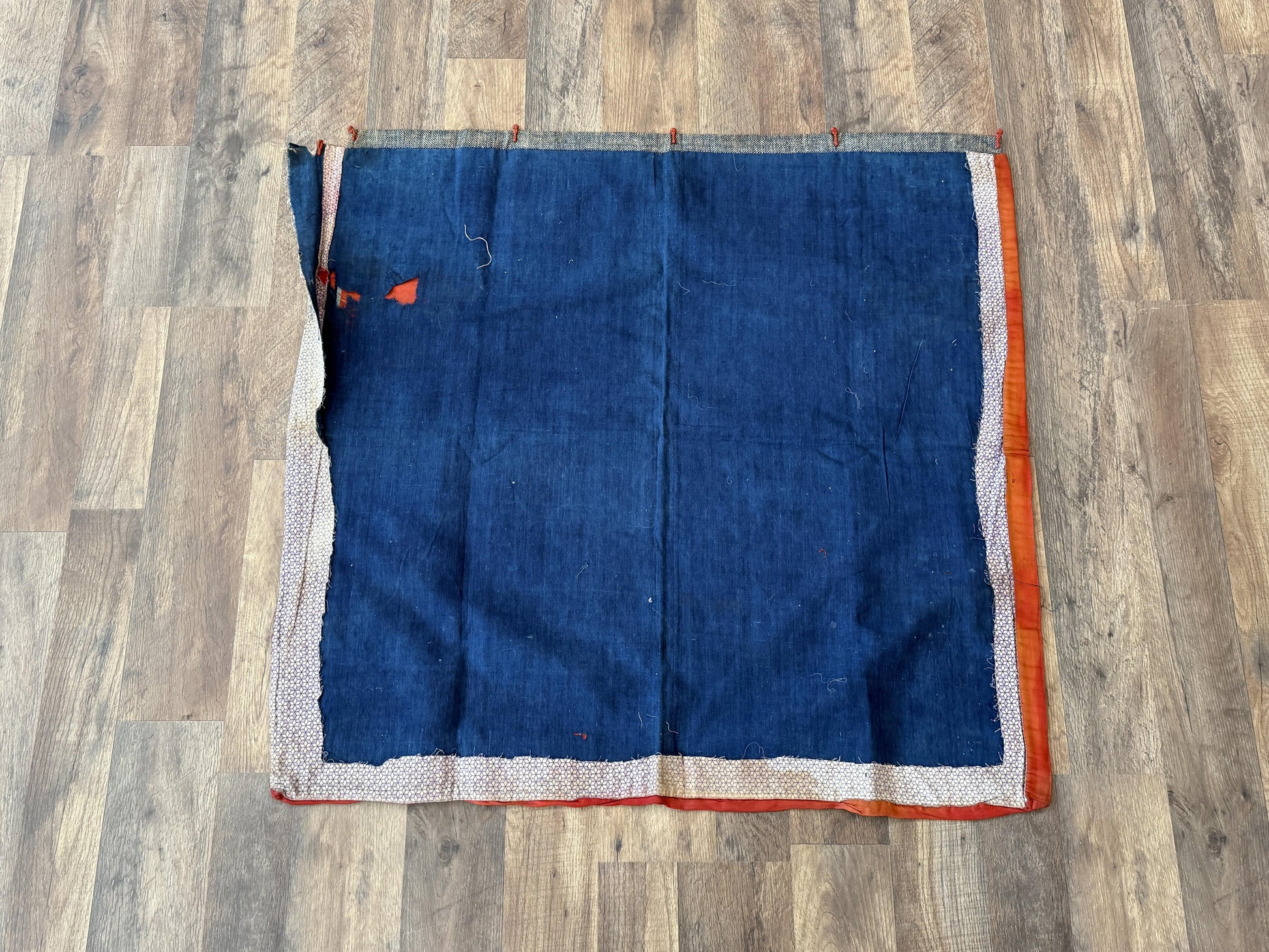 Antique Chinese Qing Dynasty Embroidered Silk Textile | 34x33”
