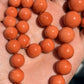 132g Natural Momo Coral Necklace 16.8-10mm Graduated Round Beads 14K Gold Clasp