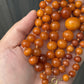 Fabulous Antique Amber Beaded Necklace Round Beads 38.65 Grams