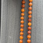 Fabulous Antique Amber Beaded Necklace Round Beads 38.65 Grams