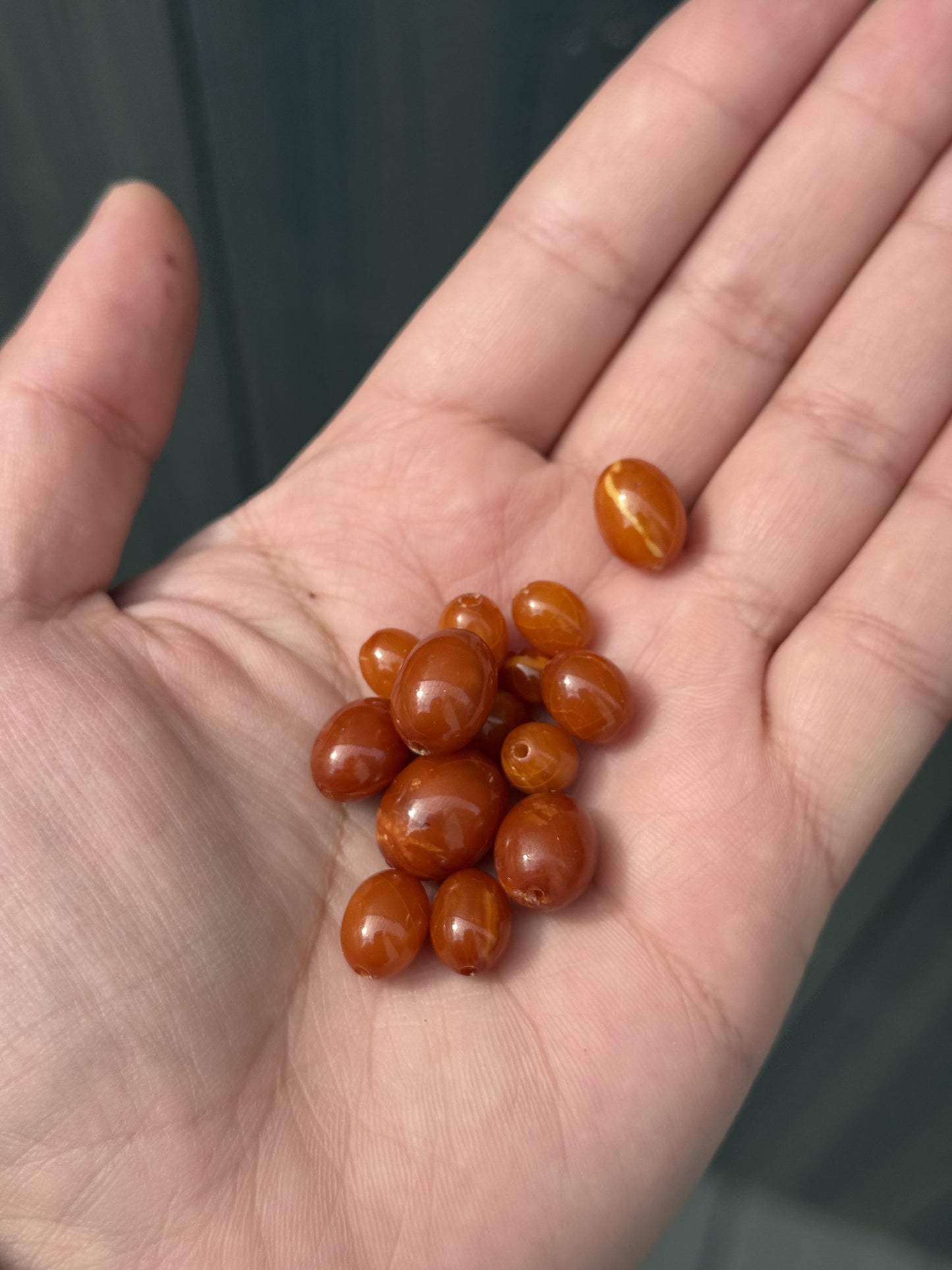 Beautiful Antique Amber Beads Lot 7.38 Grams