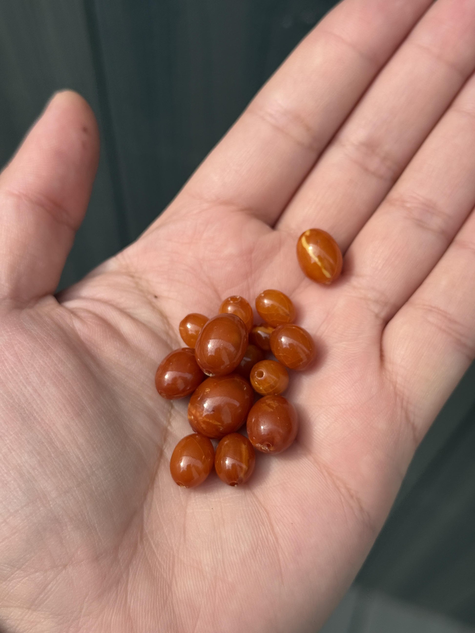 Beautiful Antique Amber Beads Lot 7.38 Grams