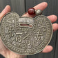 Antique Chinese Silver Longevity Pendant Necklace – 53.20g, 4.65” x 3.5”
