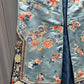 Qing Dynasty Blue Silk Embroidered Robe Peking Knot Details