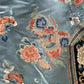 Qing Dynasty Blue Silk Embroidered Robe Peking Knot Details