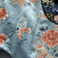 Qing Dynasty Blue Silk Embroidered Robe Peking Knot Details