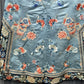 Qing Dynasty Blue Silk Embroidered Robe Peking Knot Details