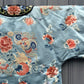 Qing Dynasty Blue Silk Embroidered Robe Peking Knot Details