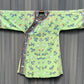 Antique Kesi Tapestry Silk Robe Crane & Cloud Motif Apple Green 69 x 52