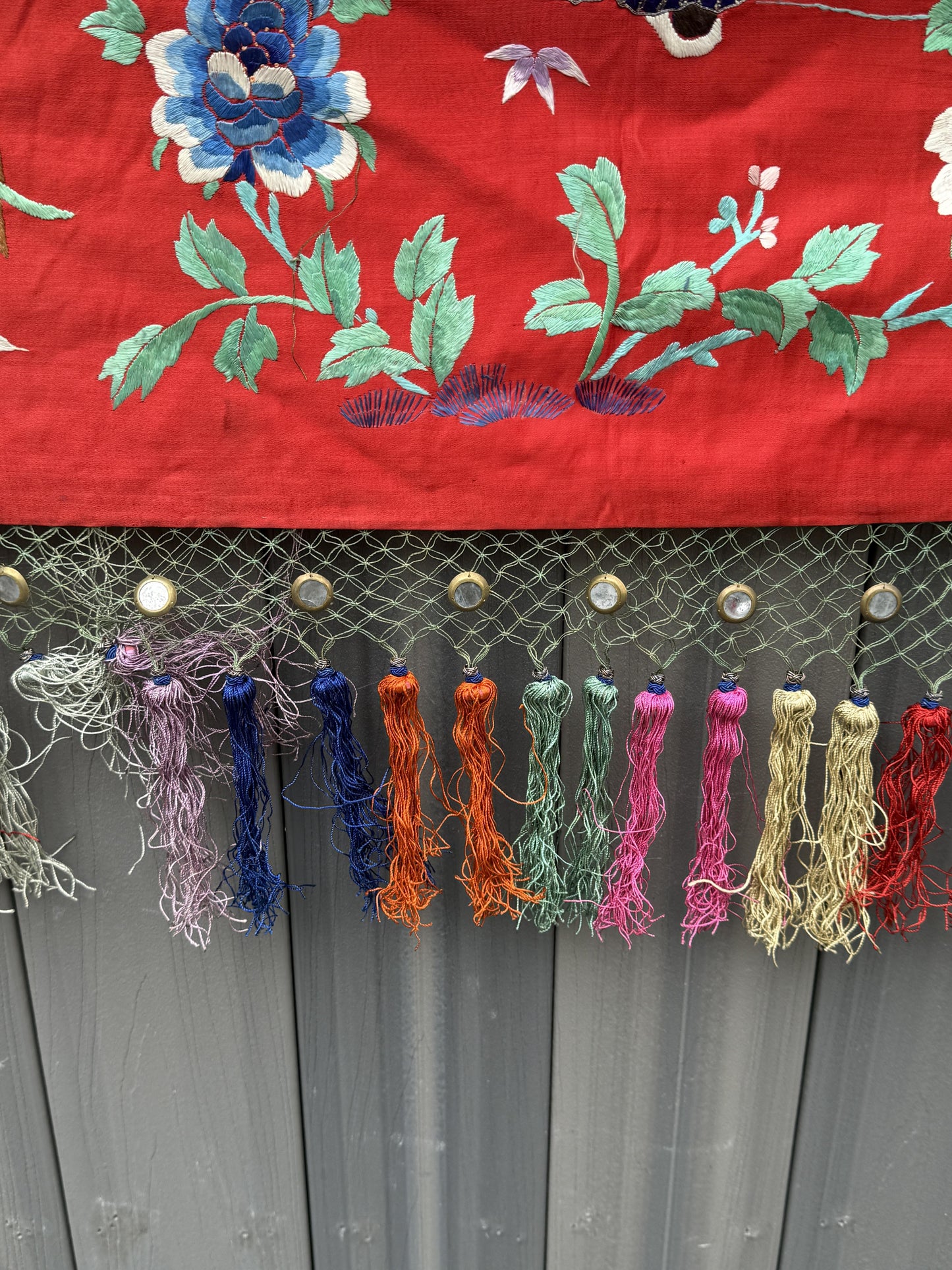 Very Large Late Qing Dynasty Narrative Chinese Silk Textile Panel