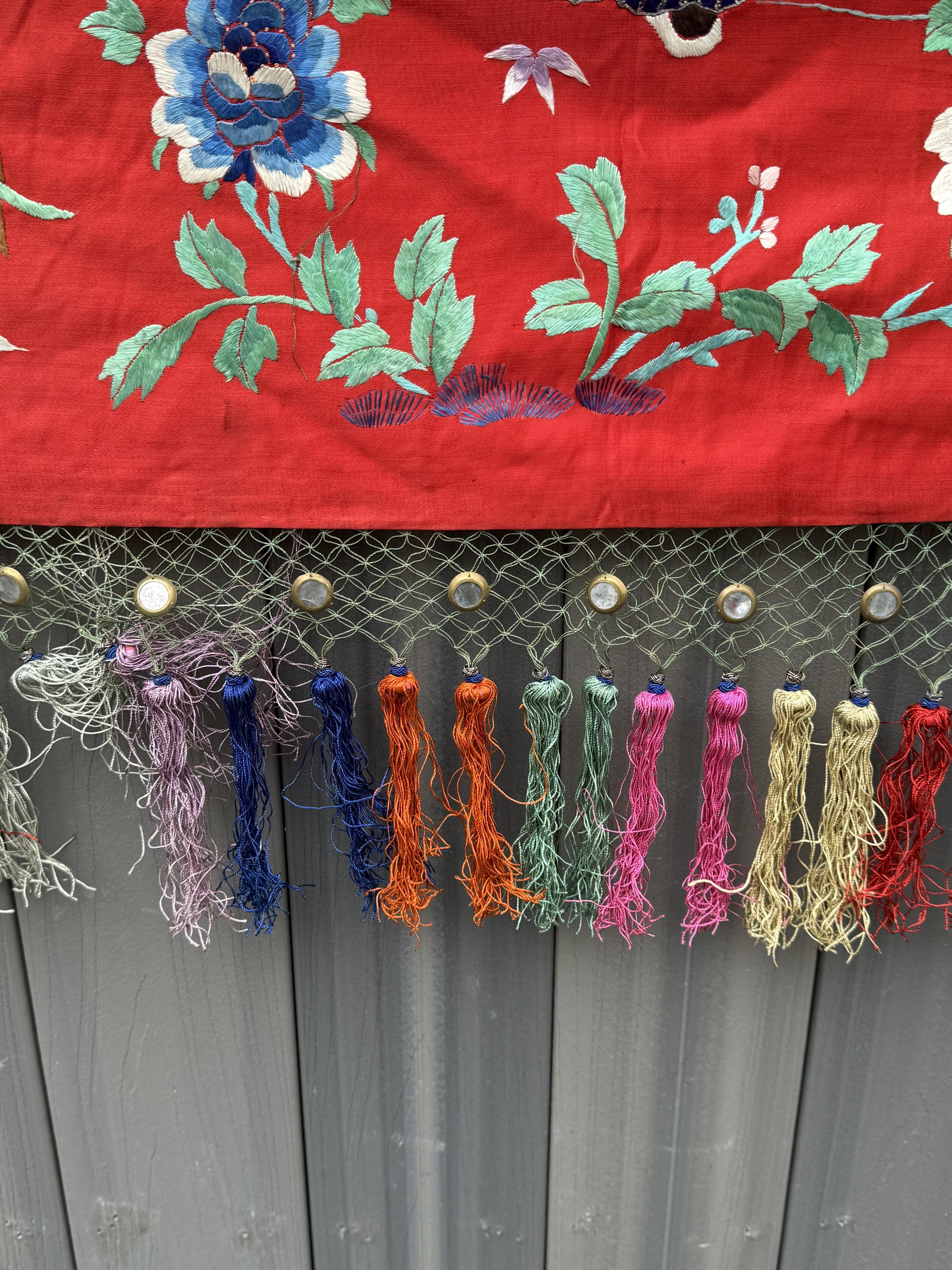Very Large Late Qing Dynasty Narrative Chinese Silk Textile Panel