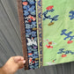 Antique Kesi Tapestry Silk Robe Crane & Cloud Motif Apple Green 69 x 52